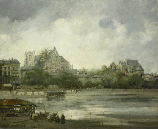 View of Nantes – Willem Leendert Bruckman (mentioned on object) Vintage Cityscape Art Print | Wall Art Poster