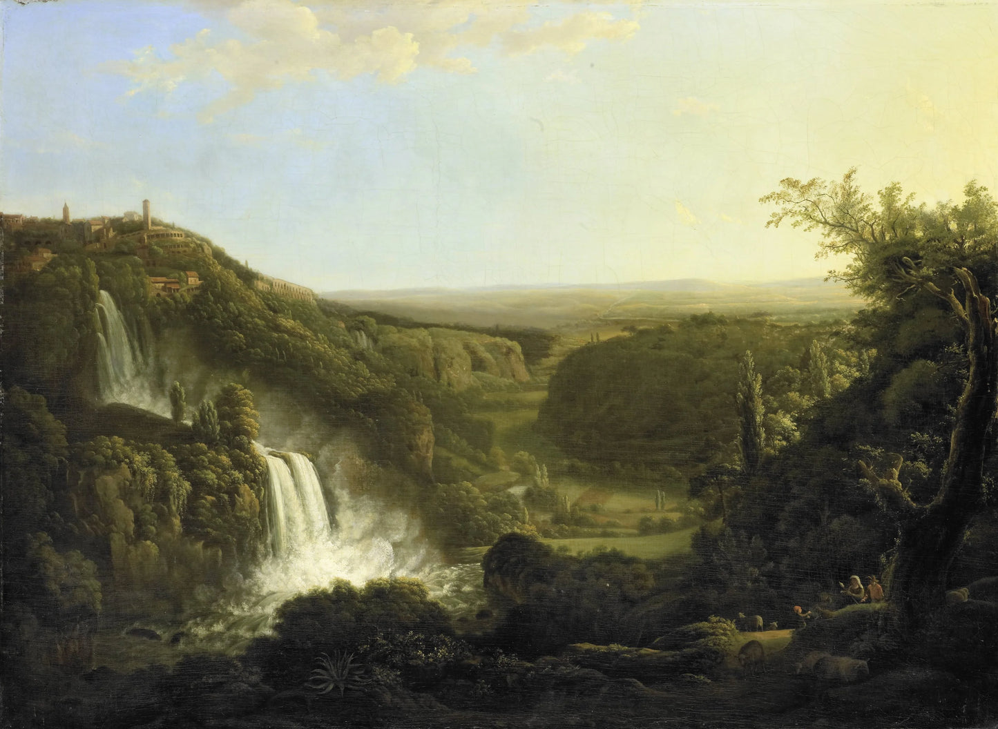The Anio Valley with the Waterfalls of Tivoli – Cornelis Apostool Vintage Art Print | Wall Art Poster