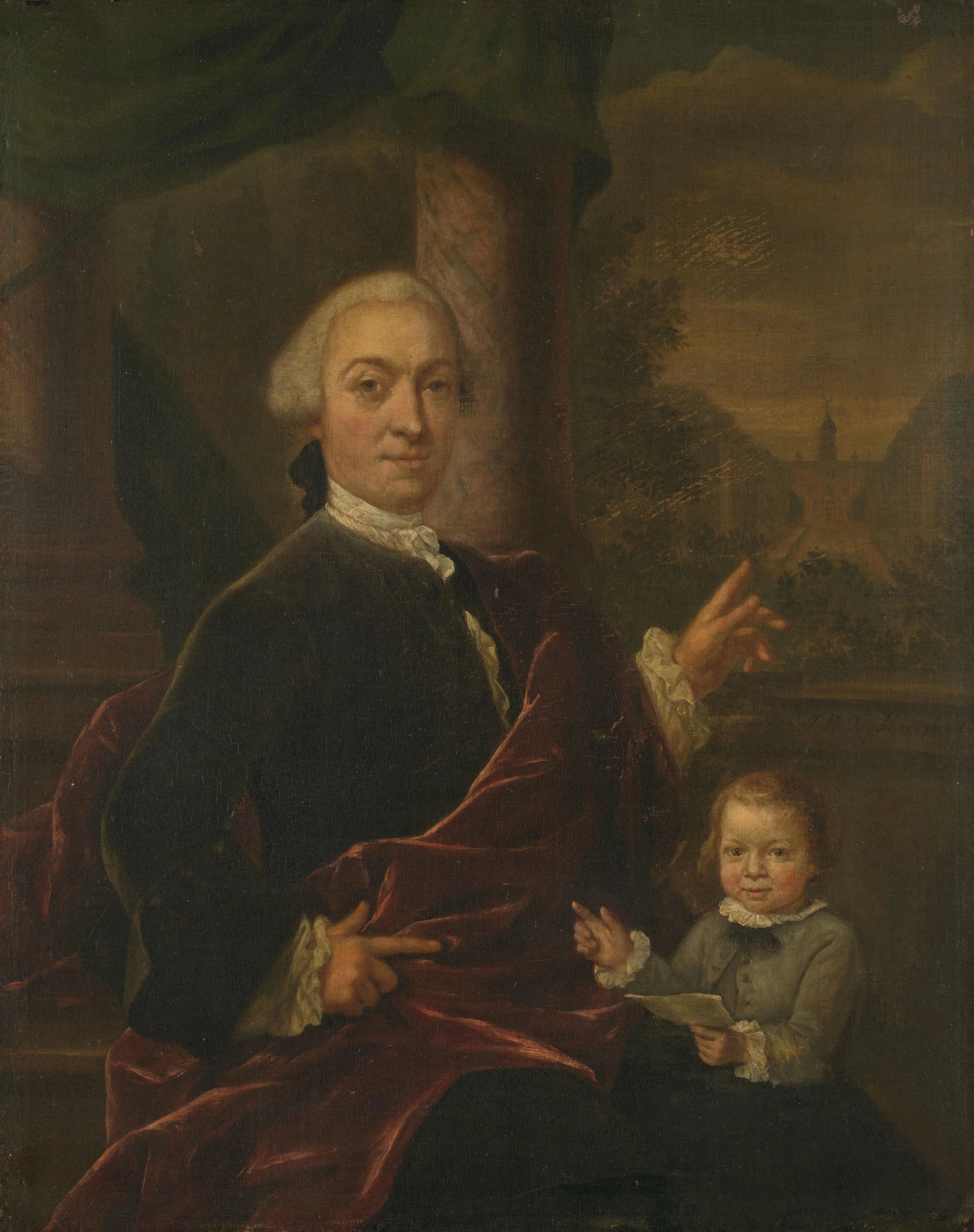 Family Portrait of Jan van de Poll, Banker and Burgomaster of Amsterdam with his young Son Harman – Jan Maurits Quinkhard Vintage Portrait Art Print | Wall Art Poster