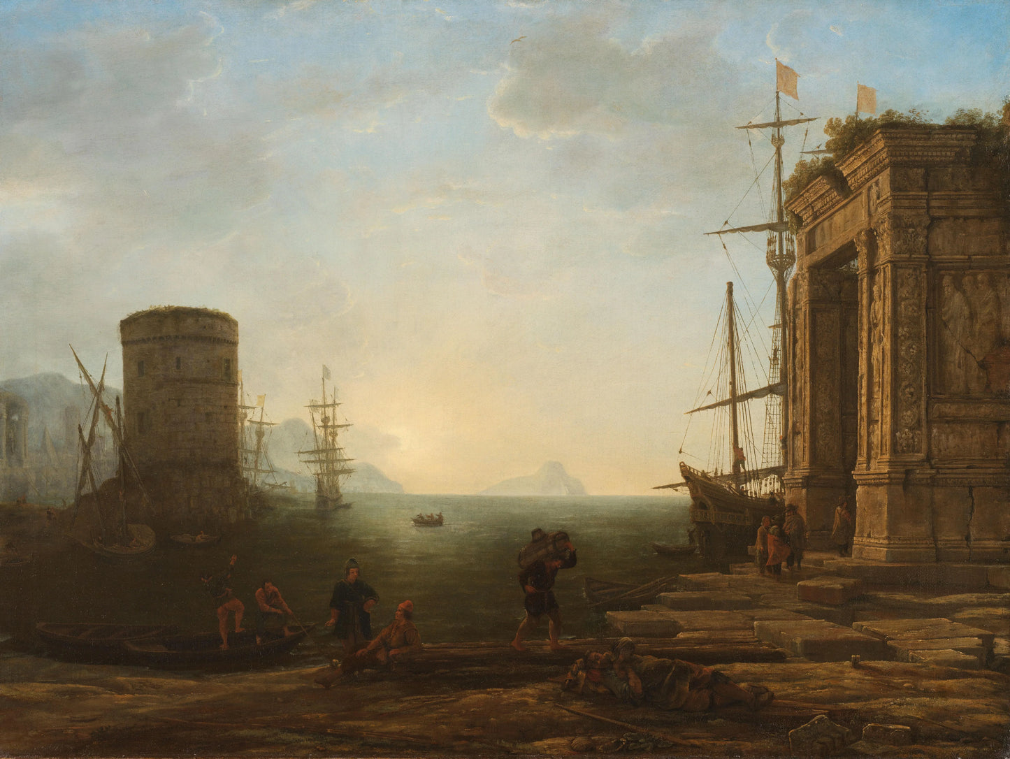 Harbour at Sunrise – Claude Lorrain Vintage Landscape Art Print | Wall Art Poster