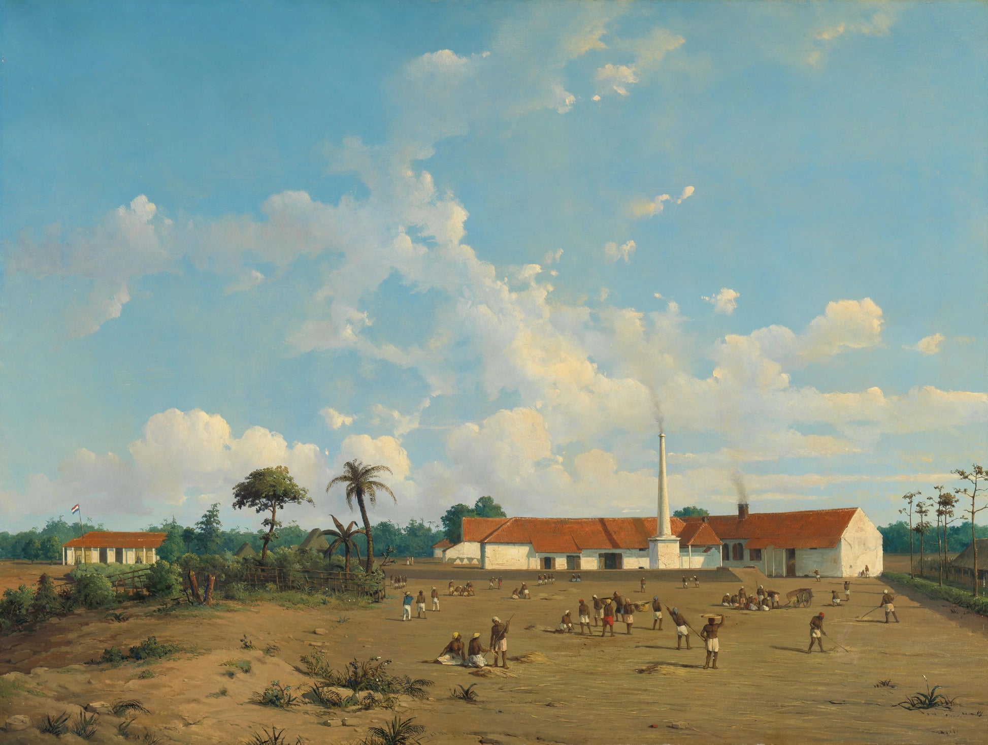 The Kemanglen Sugar Factory near Tegal on Java – Abraham Salm Vintage Landscape Art Print | Wall Art Poster