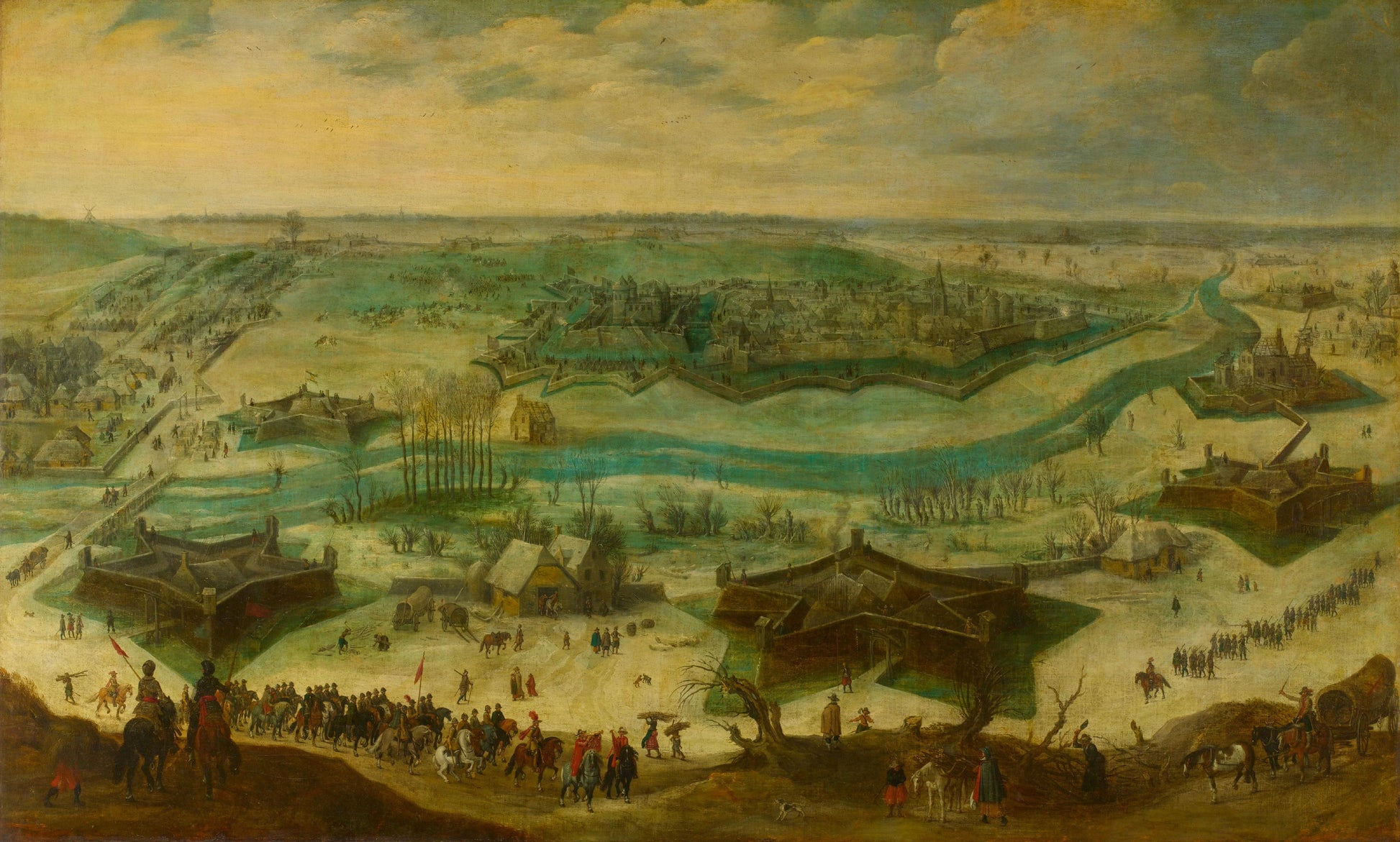 The Siege of Jülich, 1621-22 – attributed to Sebastiaen Vrancx Vintage Art Print | Wall Art Poster