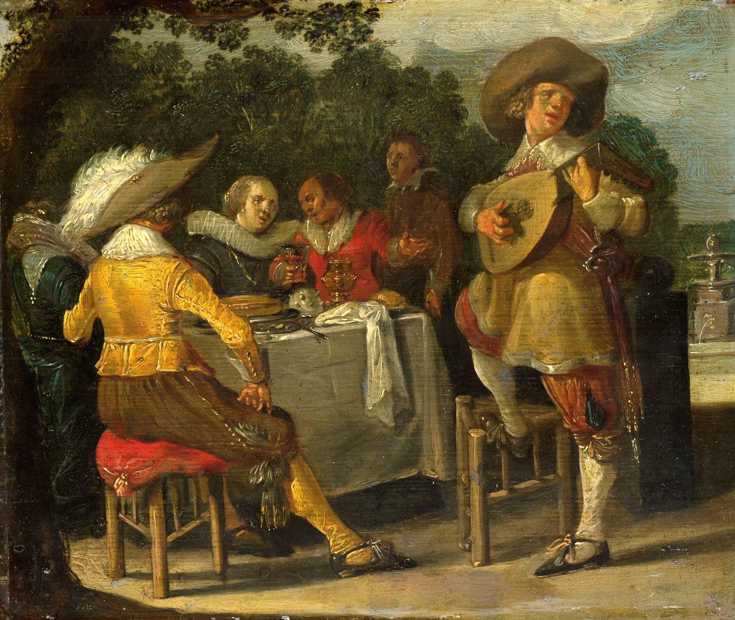 An Outdoor Party – toegeschreven aan Dirck Hals Vintage Art Print | Wall Art Poster