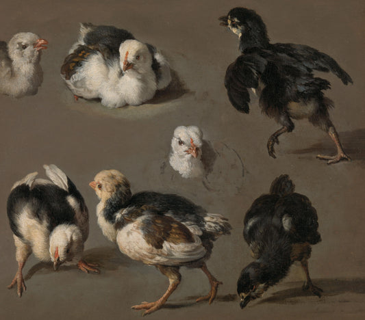 Seven Chicks – Melchior d' Hondecoeter Vintage Landscape Art Print | Wall Art Poster