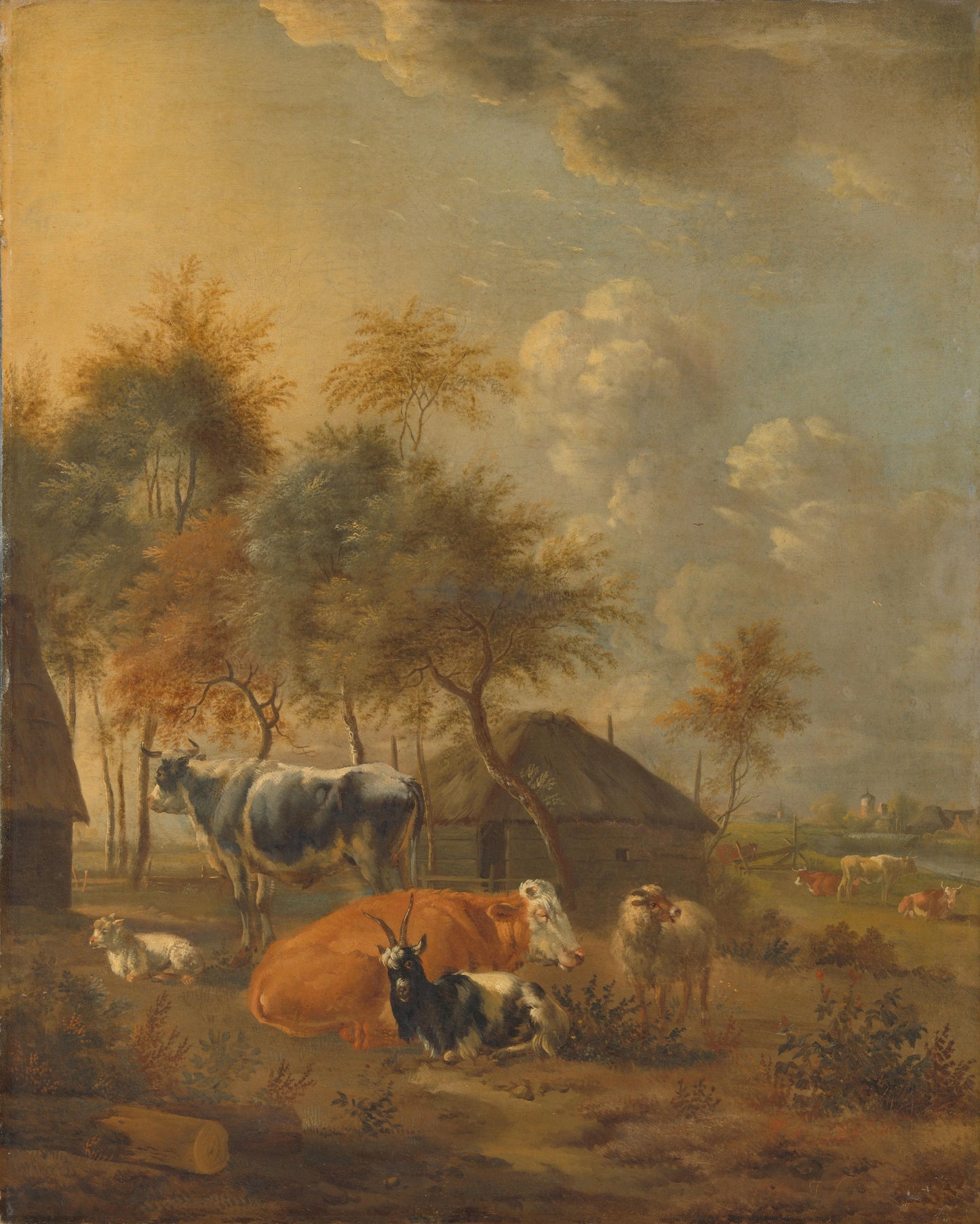 Landscape with Animals – Monogrammist IL (schilder) Vintage Landscape Art Print | Wall Art Poster