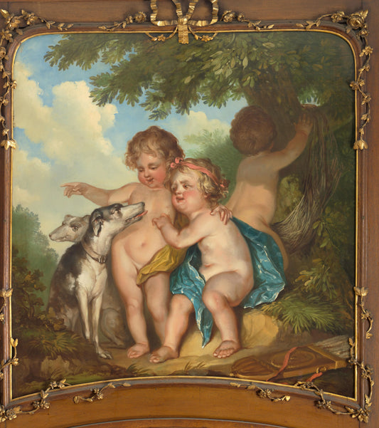 Drie kinderen met twee honden – Jurriaan Andriessen Vintage Art Print | Wall Art Poster