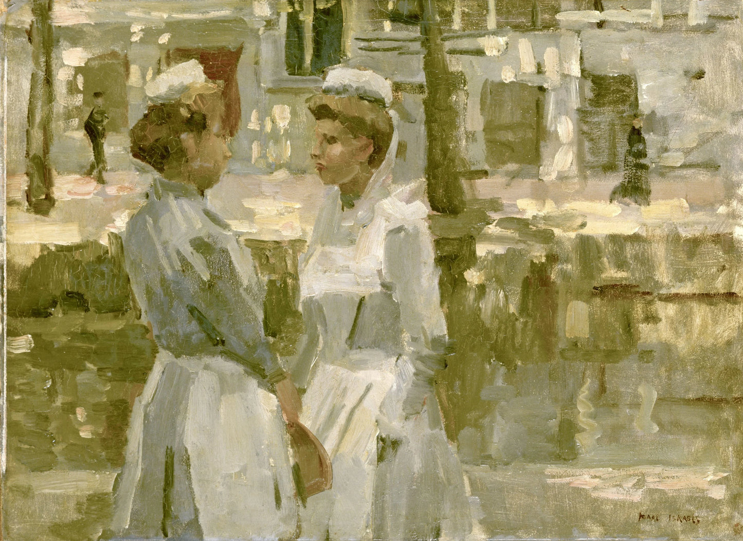 Amsterdam Household Maids – Isaac Israels (vermeld op object) Vintage Cityscape Art Print | Wall Art Poster