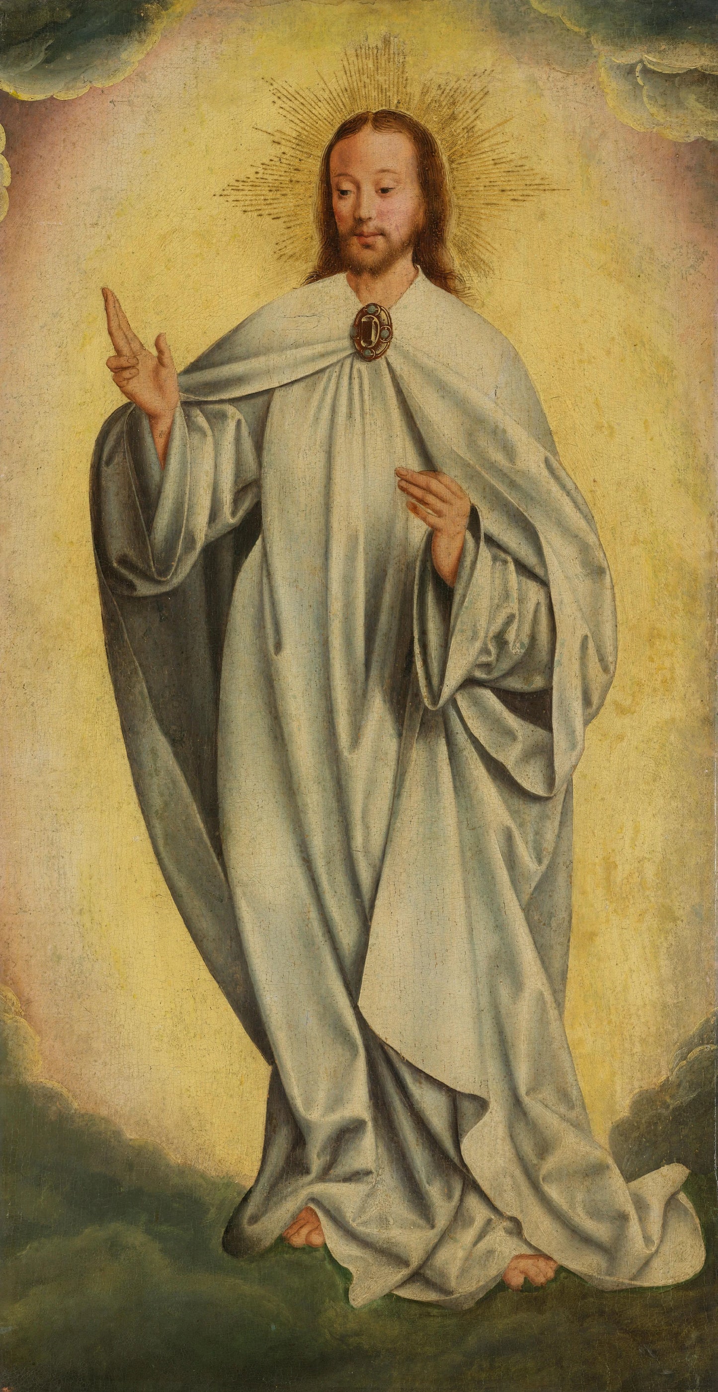 Fragment with the Transfiguration of Christ (Resurrection) – manier van Jan Joest van Kalkar Vintage Art Print | Wall Art Poster