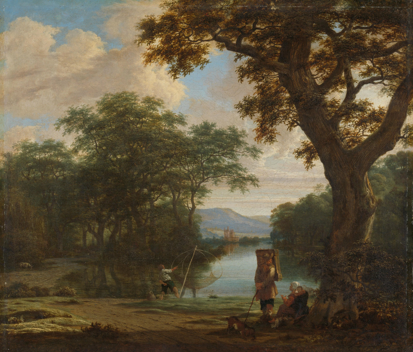 Landscape with Fisherman with a square Net – Joris van der Haagen Vintage Landscape Art Print | Wall Art Poster