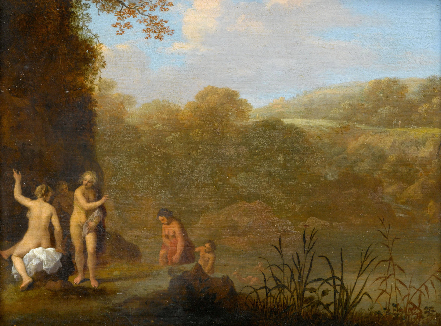 Bathing Girls – Cornelis van Poelenburch (eigenhandig gesigneerd) Vintage Landscape Art Print | Wall Art Poster