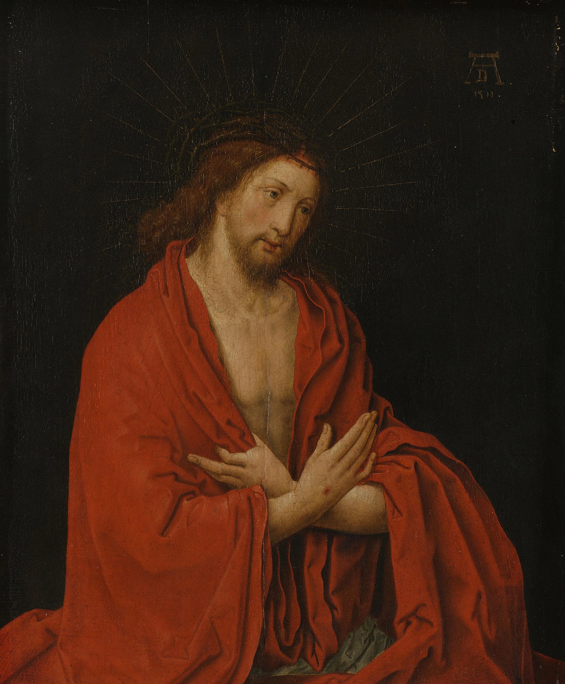 Christ with Crown of Thorns – copy after Lucas van Leyden Vintage Art Print | Wall Art Poster
