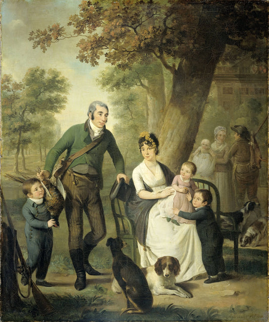 Jonkheer Gysbert Carel Rutger Reinier van Brienen van Ramerus(1771-1821), with his Wife and four of their Children – Adriaan de Lelie Vintage Art Print | Wall Art Poster