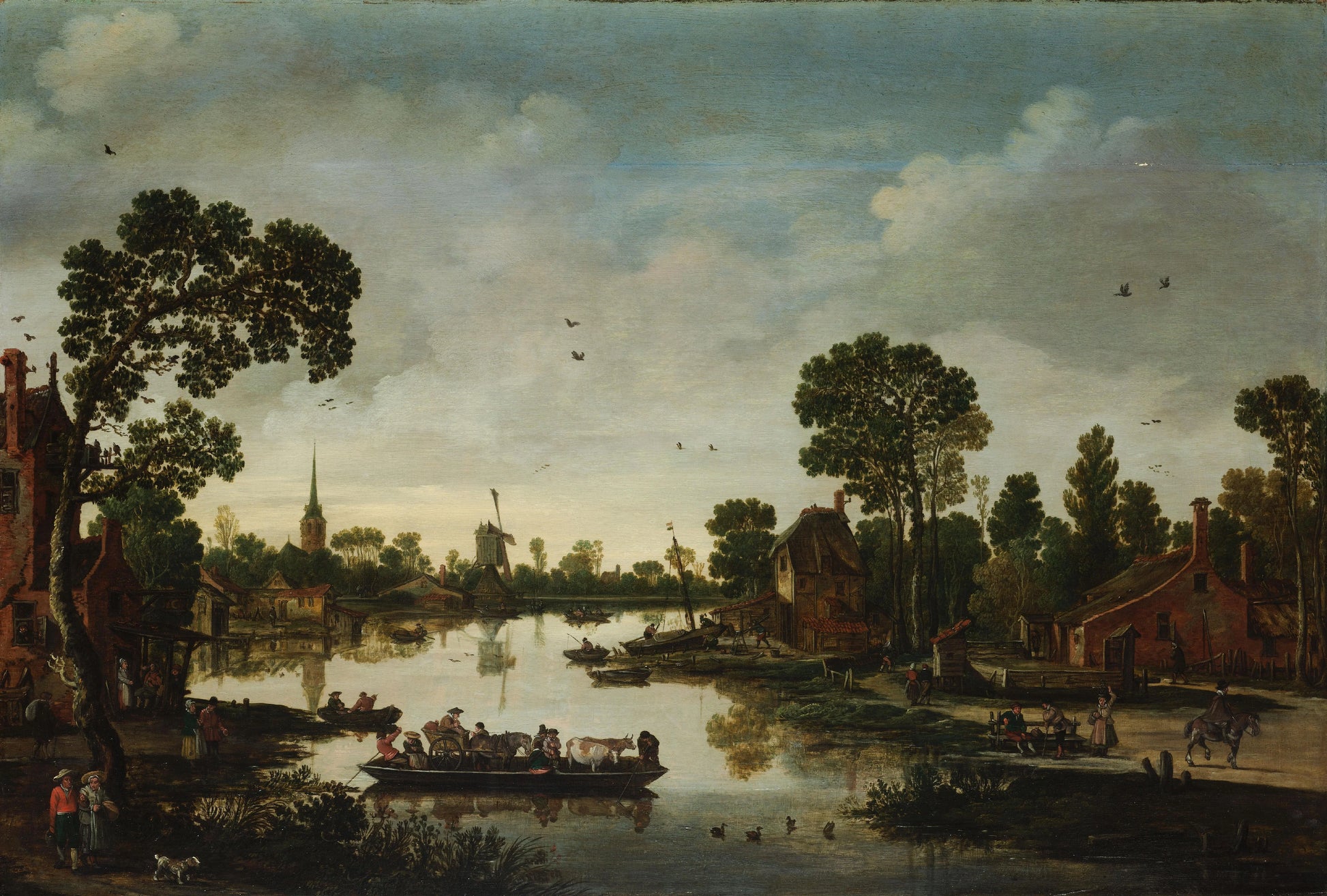 The Cattle Ferry – Esaias van de Velde Vintage Landscape Art Print | Wall Art Poster