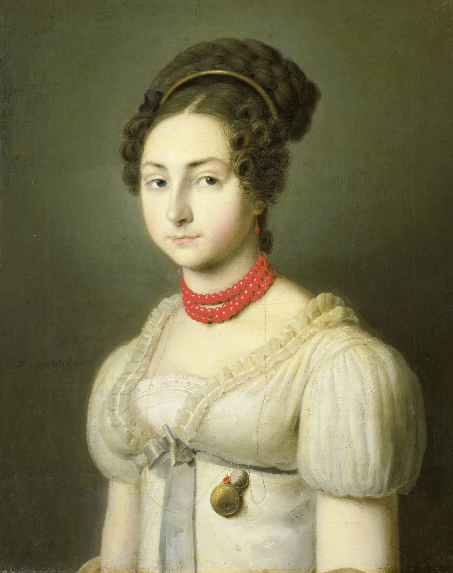 Portrait of Jacoba van Wessem, Wife of Lord Stumphius, Burgomaster of Beverwijk – Dirk van Oosterhoudt (vermeld op object) Vintage Portrait Art Print | Wall Art Poster