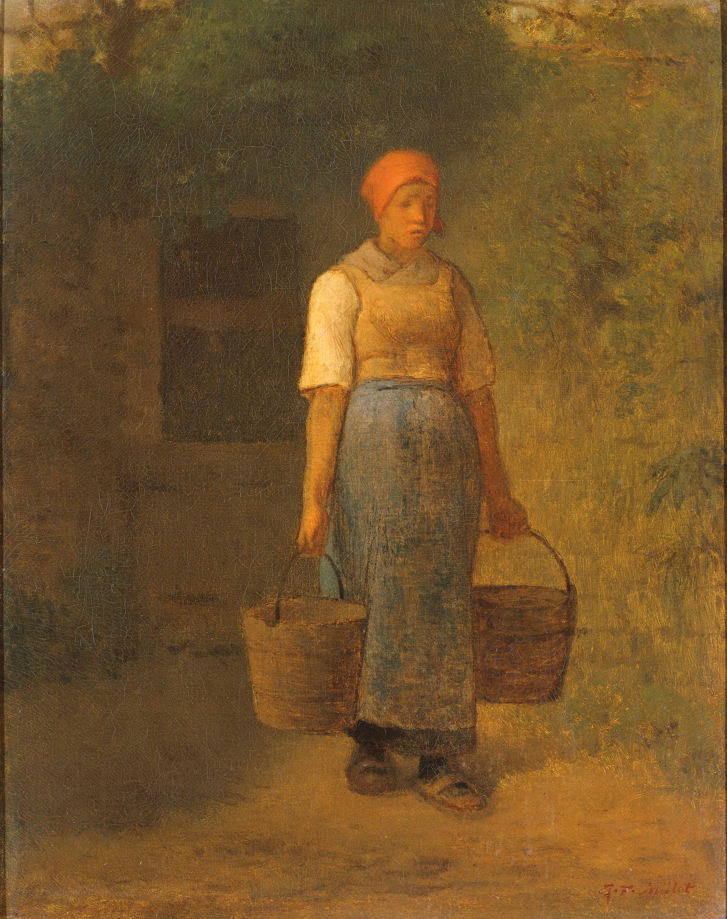 Girl carrying Water – Jean François Millet Vintage Art Print | Wall Art Poster
