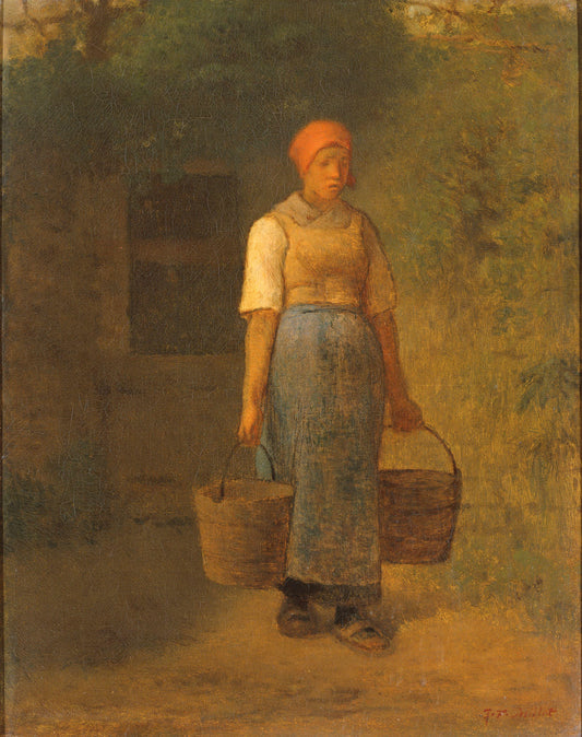 Girl carrying Water – Jean François Millet Vintage Art Print | Wall Art Poster