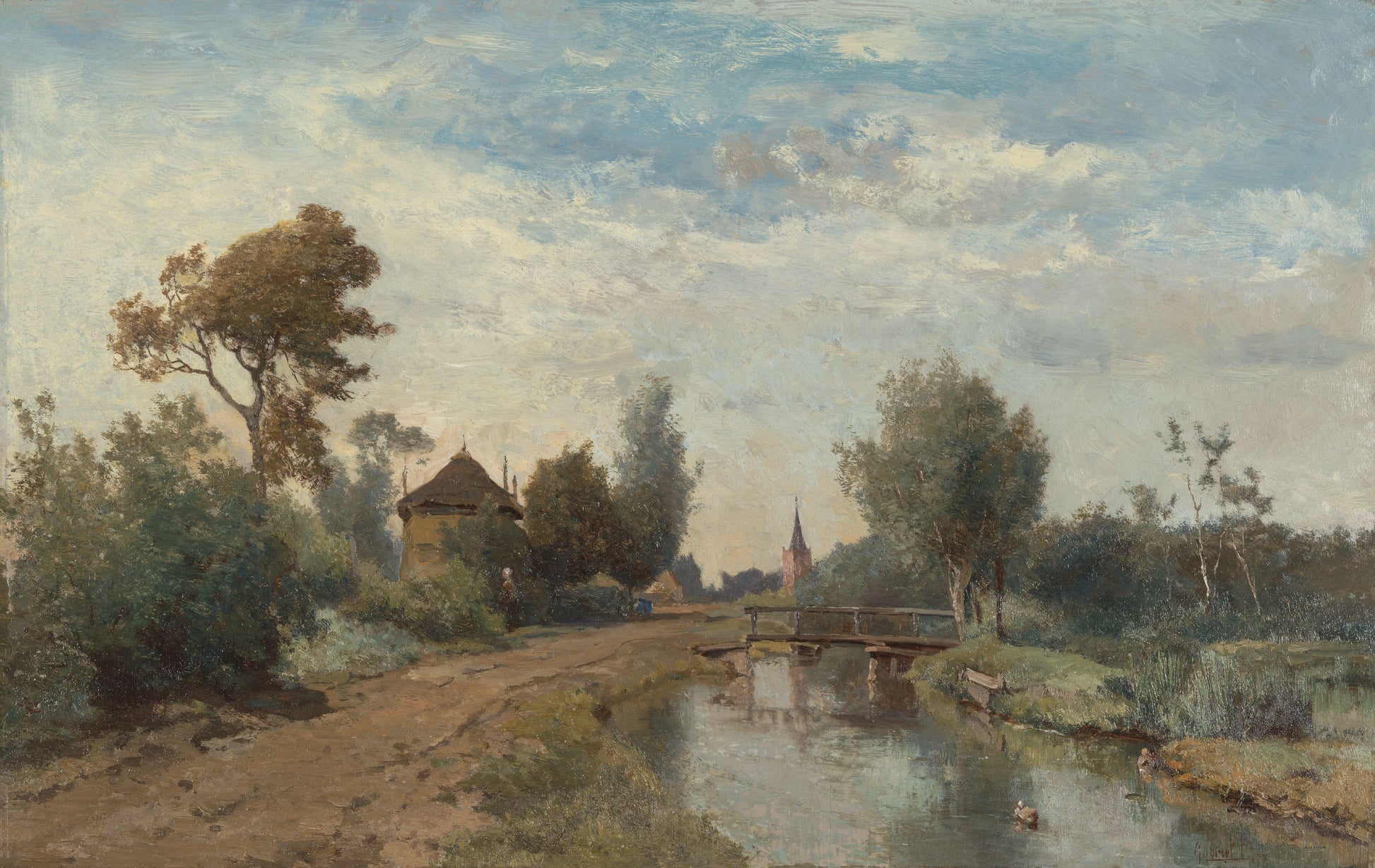 Landscape near Kortenhoef – Paul Joseph Constantin Gabriël (eigenhandig gesigneerd) Vintage Landscape Art Print | Wall Art Poster