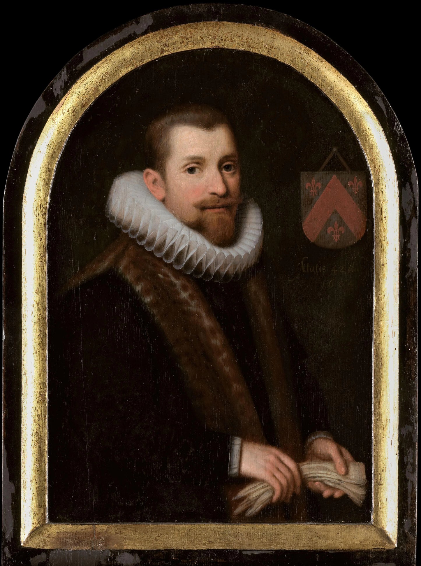 Portrait of Floris Gerritsz van Schoterbosch (c. 1562-1618) – attributed to Cornelis Engelsz Vintage Portrait Art Print | Wall Art Poster