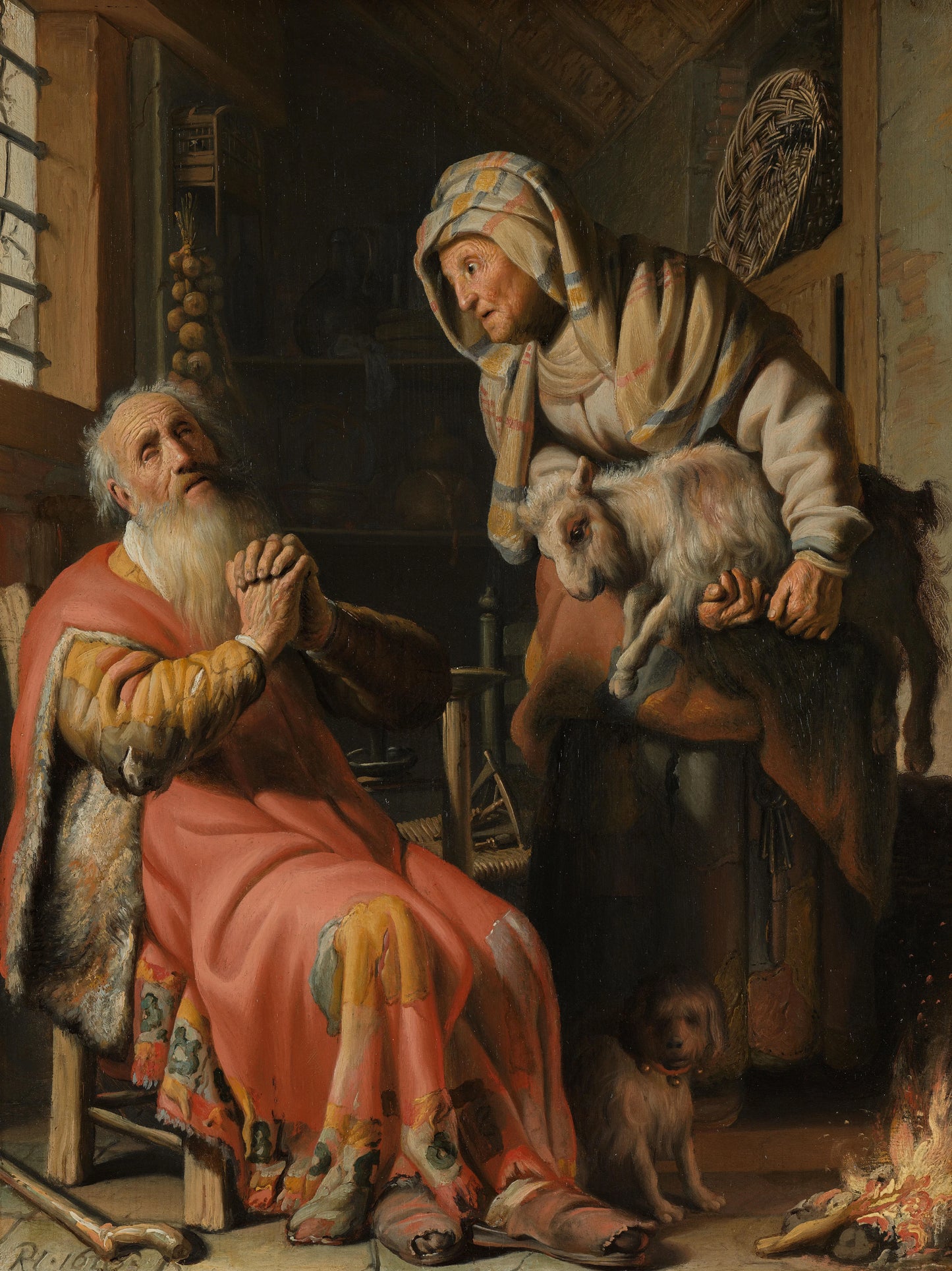 Tobit and Anna with the Kid – Rembrandt van Rijn Vintage Art Print | Wall Art Poster