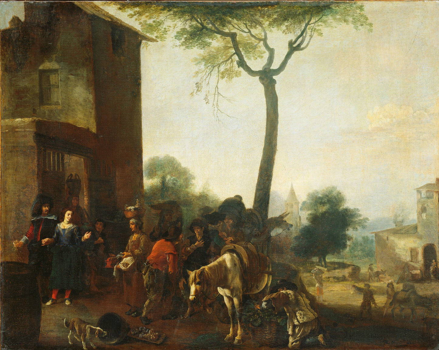 Harvesting the Vines – manner of Pieter Bodding van Laer Vintage Landscape Art Print | Wall Art Poster