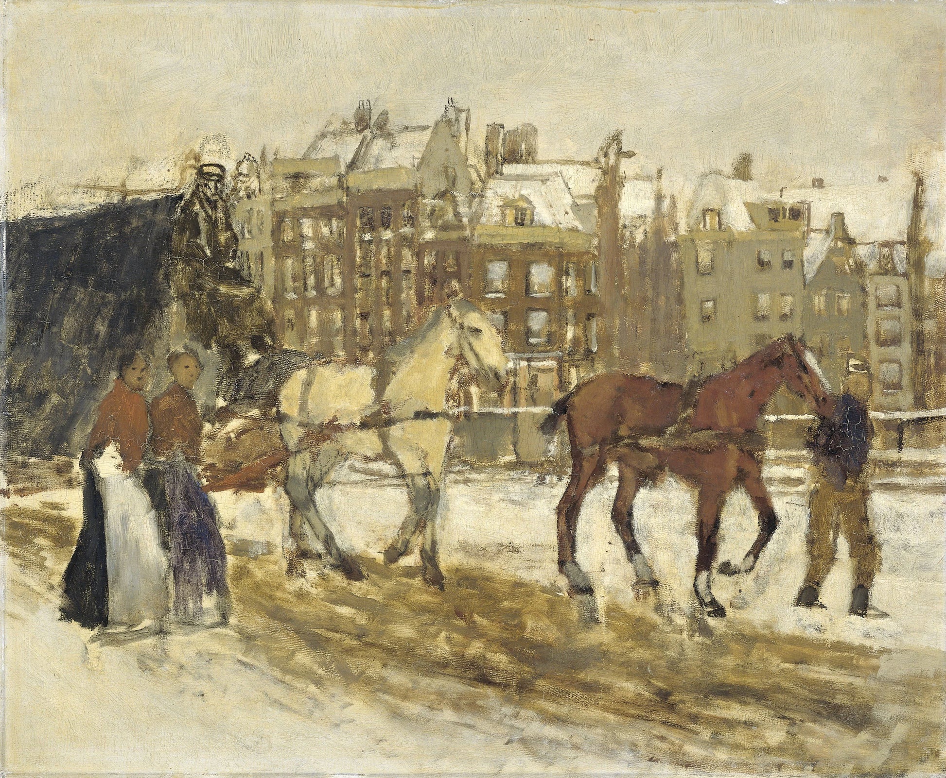 The Rokin, Amsterdam – George Hendrik Breitner (mentioned on object) Vintage Cityscape Art Print | Wall Art Poster