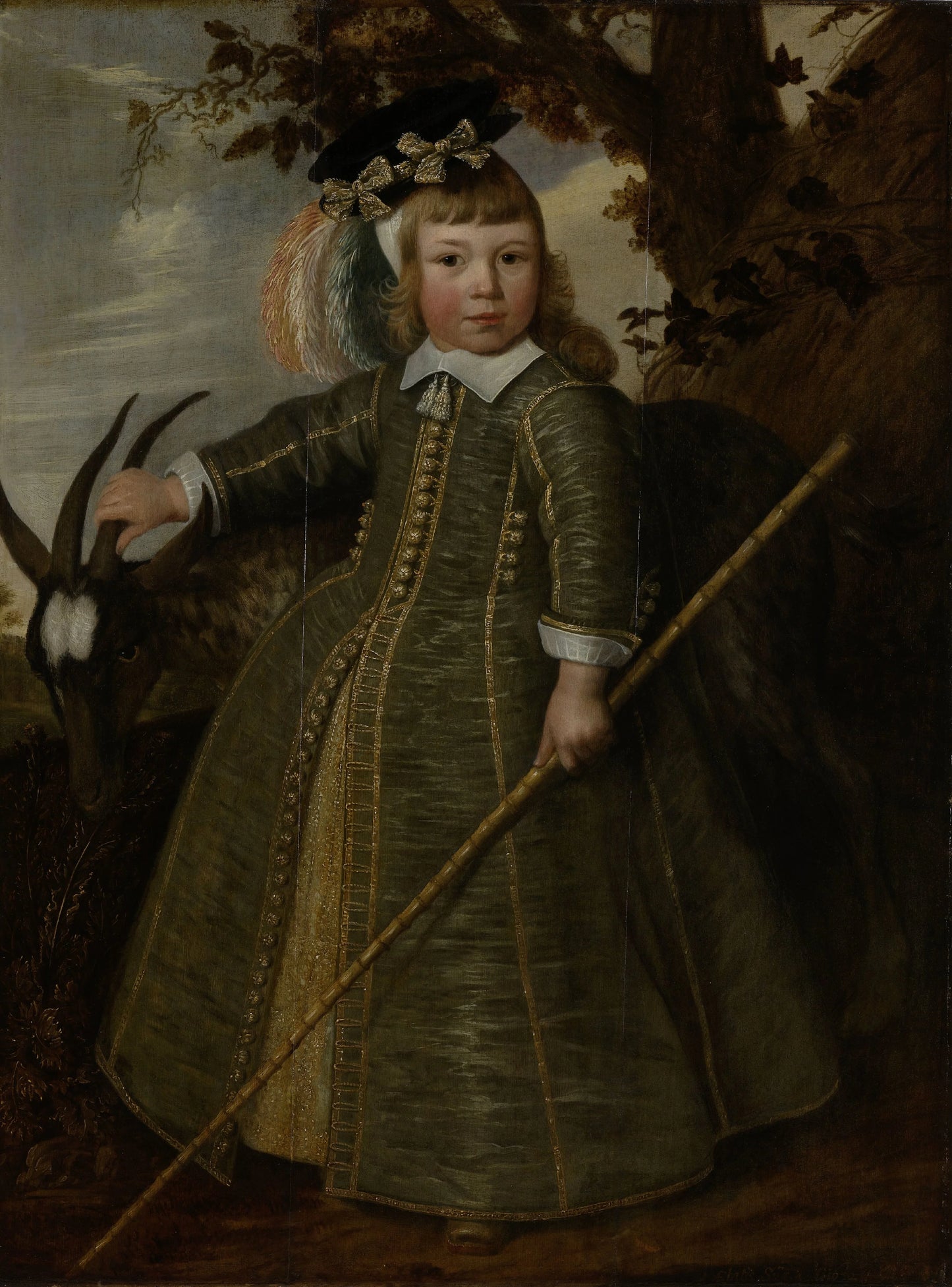 Portrait of a boy with a billygoat – Jan Albertsz. Rotius Vintage Portrait Art Print | Wall Art Poster
