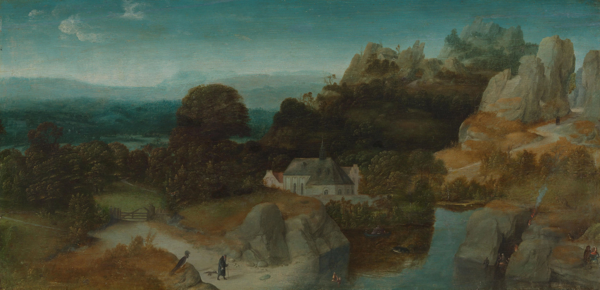 Landscape with the Temptation of Saint Antony Abbot – atelier van Joachim Patinir Vintage Landscape Art Print | Wall Art Poster