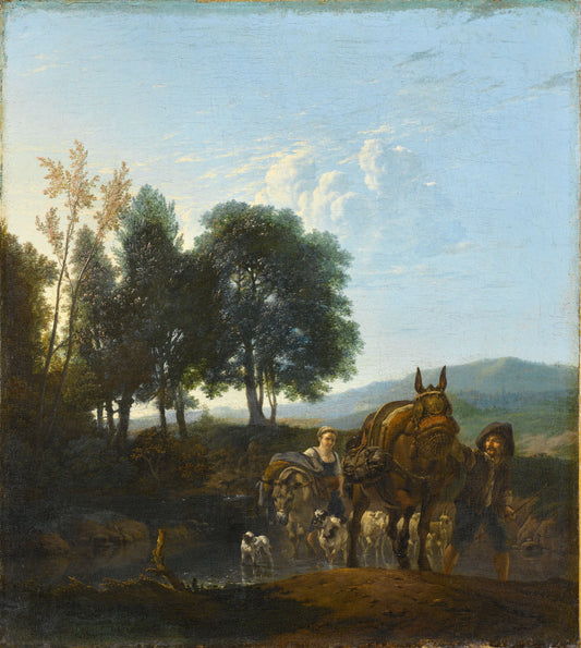 Landscape with Mule Driver – Karel du Jardin Vintage Landscape Art Print | Wall Art Poster