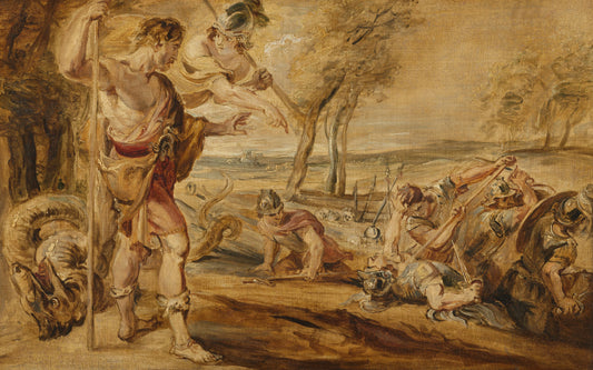 Cadmus, Guided by Minerva, Observes the Spartoi Fighting – naar Peter Paul Rubens Vintage Art Print | Wall Art Poster