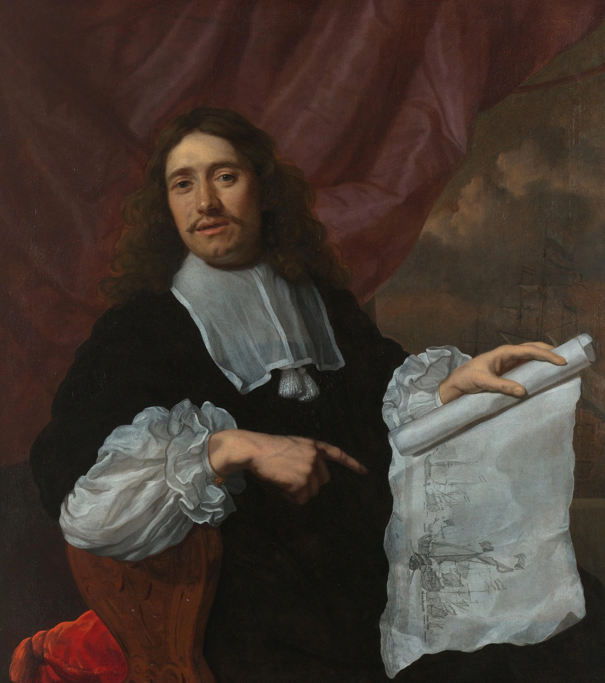 Willem van de Velde II (1633-1707), Painter – Lodewijk van der Helst Vintage Self-Portrait Art Print | Wall Art Poster