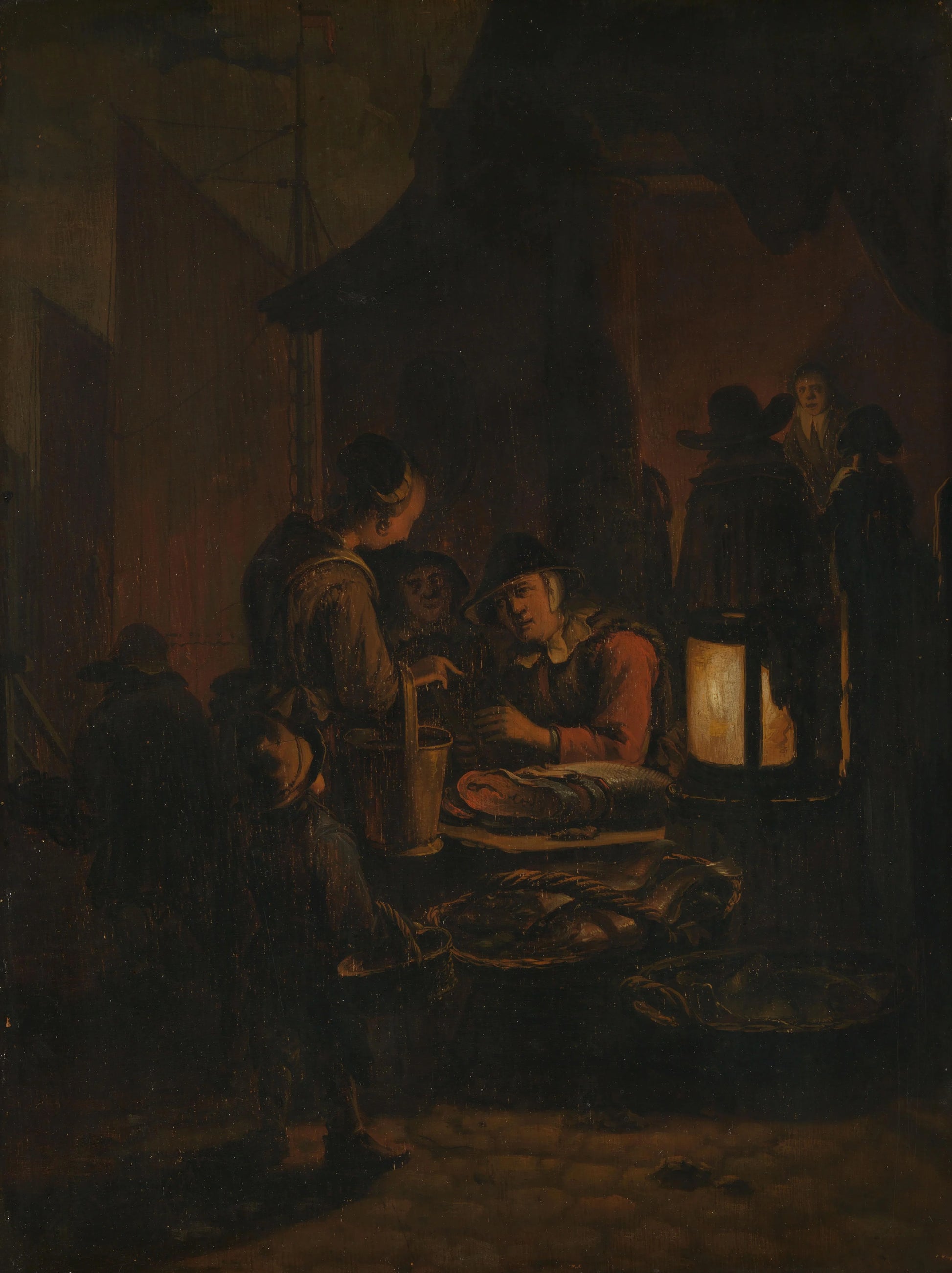 Fish market at night – Egbert Lievensz. van der Poel Vintage Still Life Art Print | Wall Art Poster