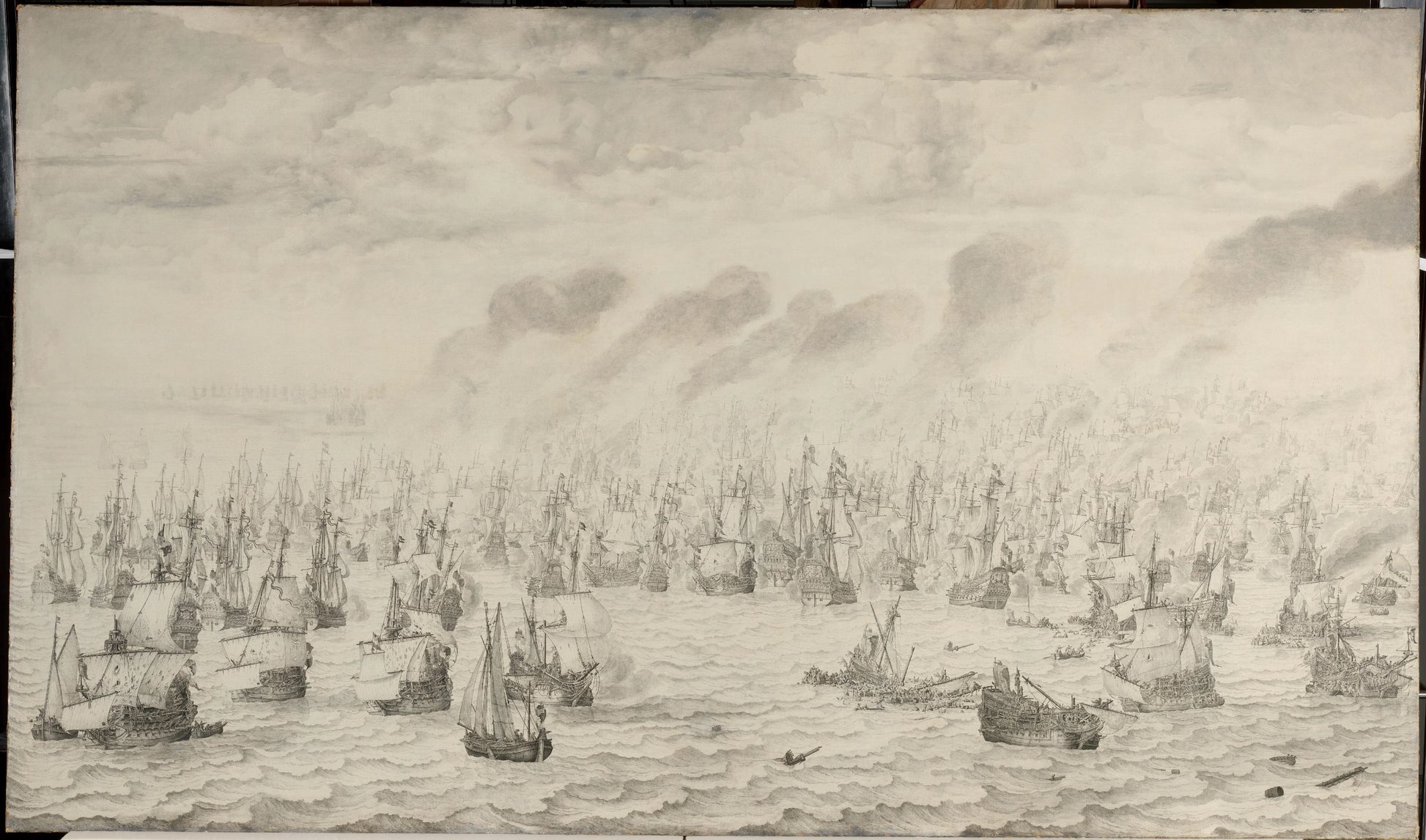 The Battle of Terheide – Willem van de Velde (I) Vintage Nautical Scene Art Print | Wall Art Poster