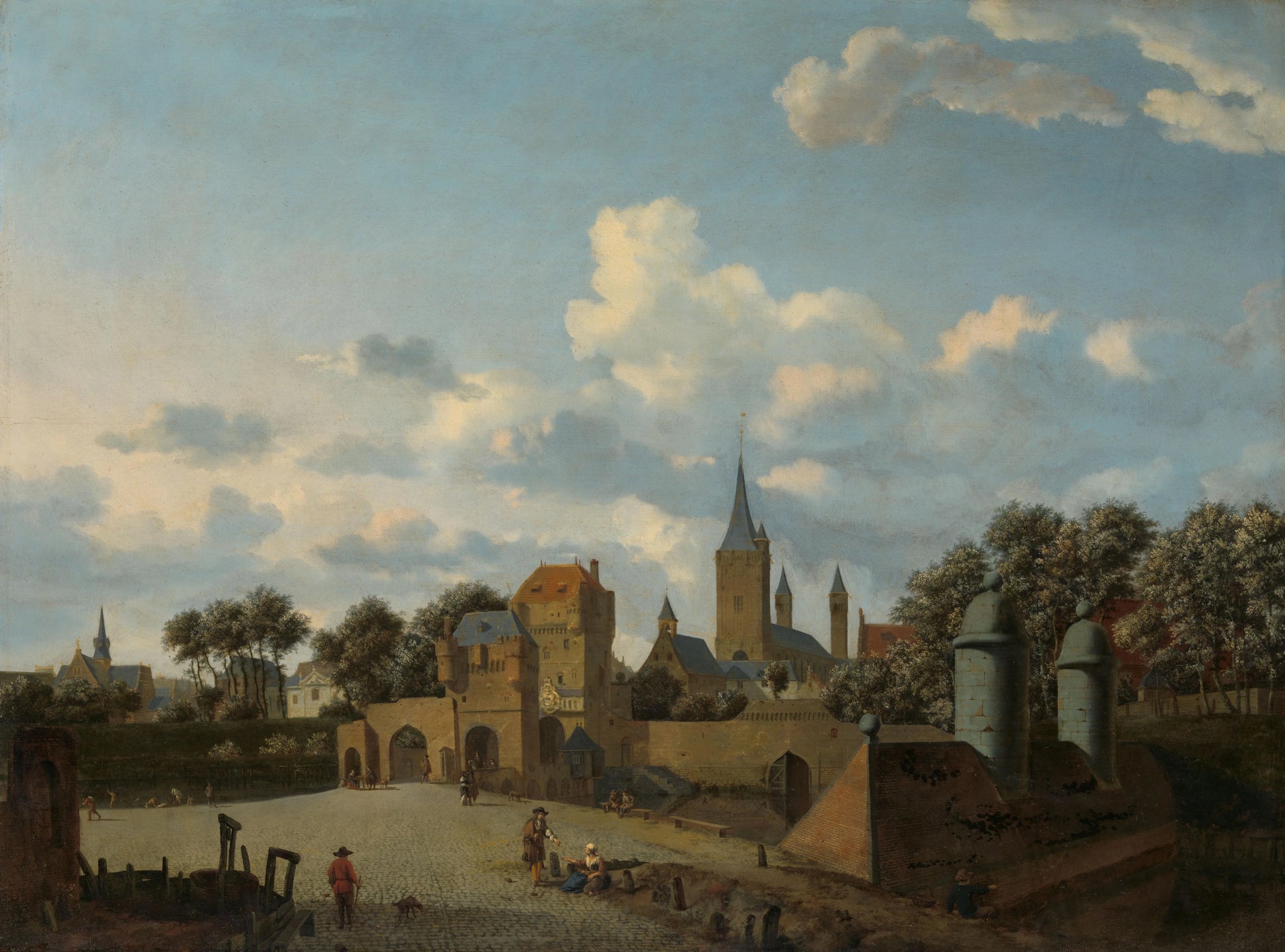 The Church of St Severin in Cologne in an Imaginary Setting – Jan van der Heyden Vintage Cityscape Art Print | Wall Art Poster