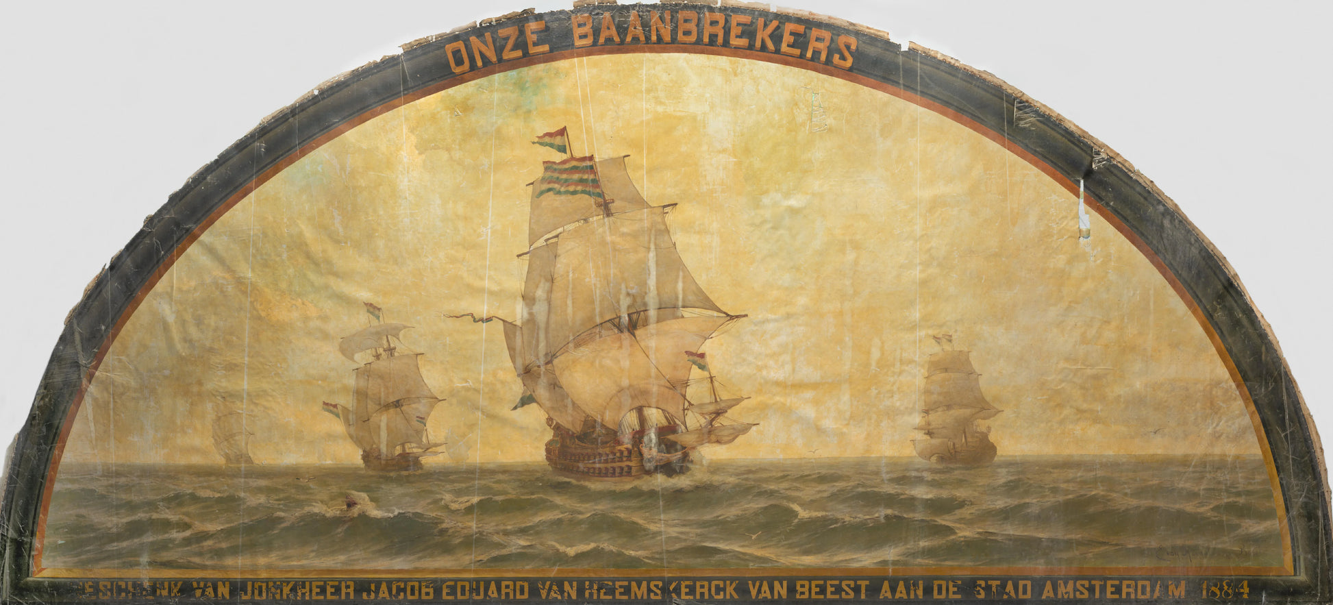 'Our Pioneers': Seventeenth-Century Ships at Sea – jonkheer Jacob Eduard van Heemskerck van Beest Vintage Nautical Scene Art Print | Wall Art Poster