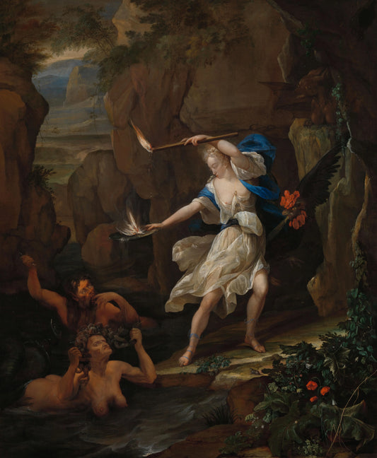 Circe Punishing Glaucus by transforming Scylla into a Monster – Eglon van der Neer Vintage Art Print | Wall Art Poster