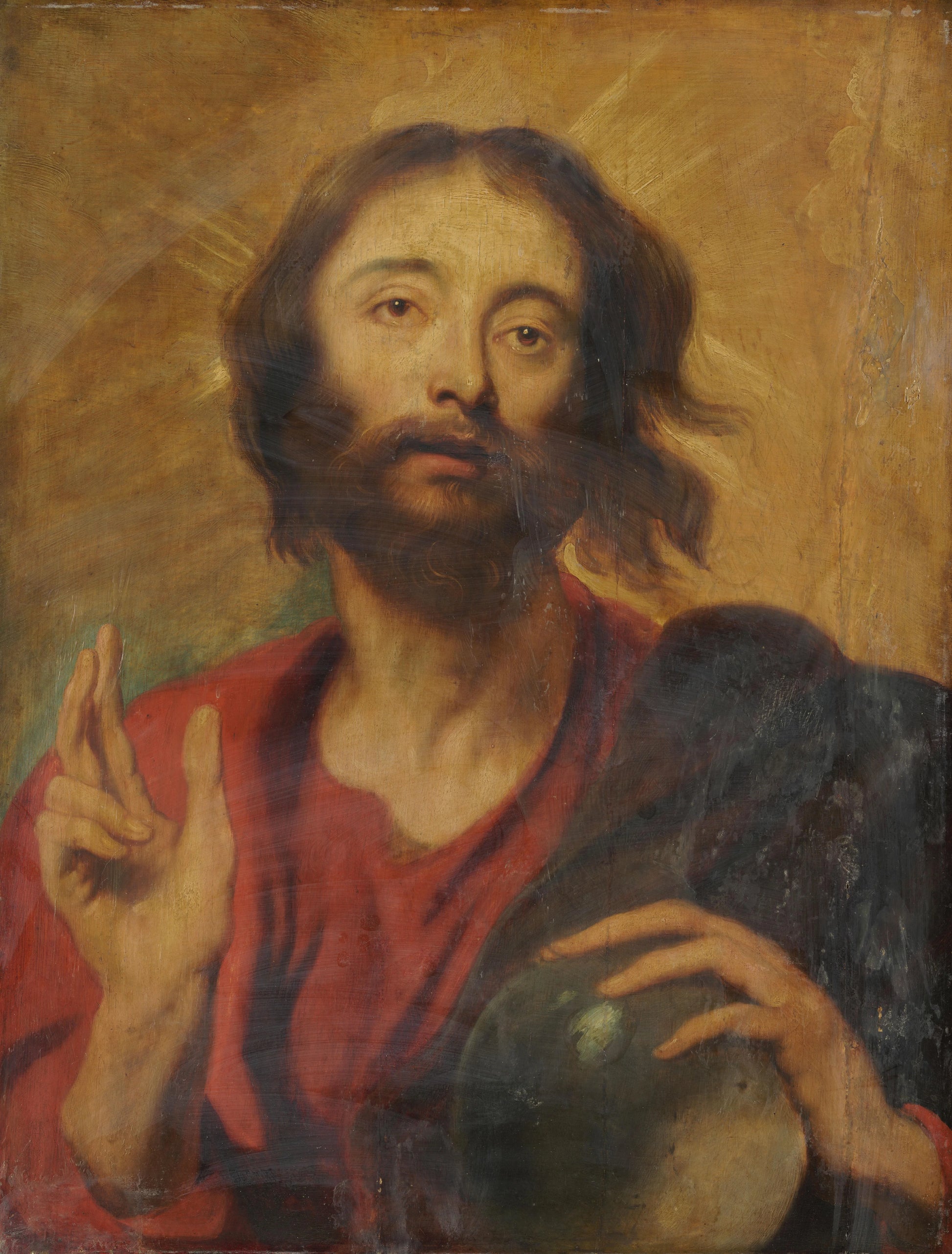 Christ as Saviour of the World – naar Anthony van Dyck Vintage Art Print | Wall Art Poster