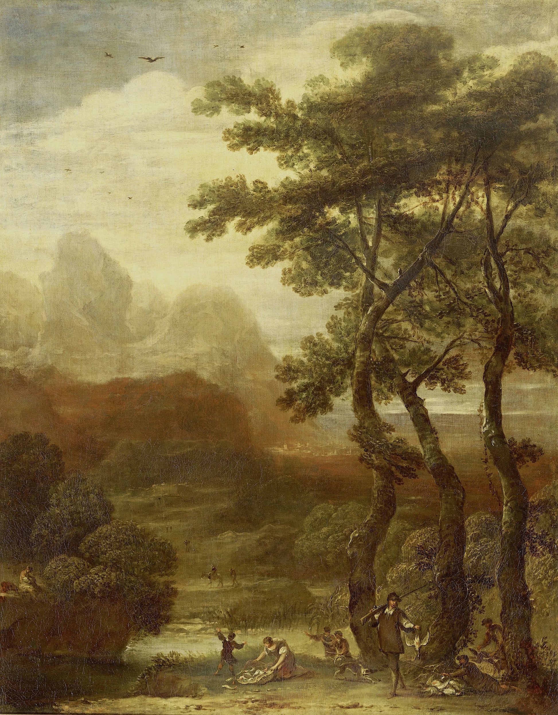 Landscape with Hunters – Ignacio de Iriarte Vintage Landscape Art Print | Wall Art Poster