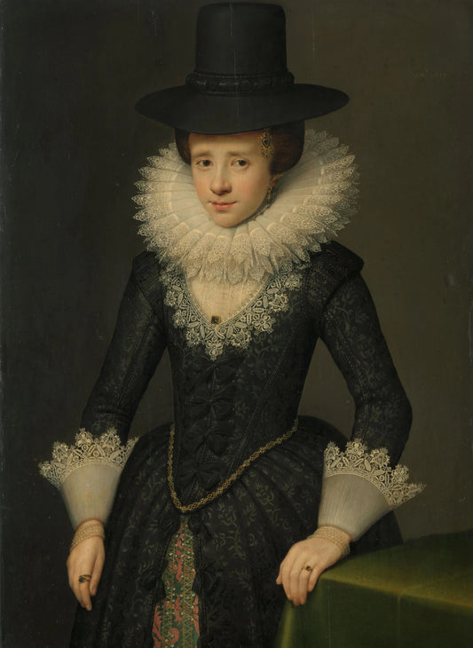 Portrait of Anna Boudaen Courten (1599-1622) – attributed to Salomon Mesdach Vintage Portrait Art Print | Wall Art Poster