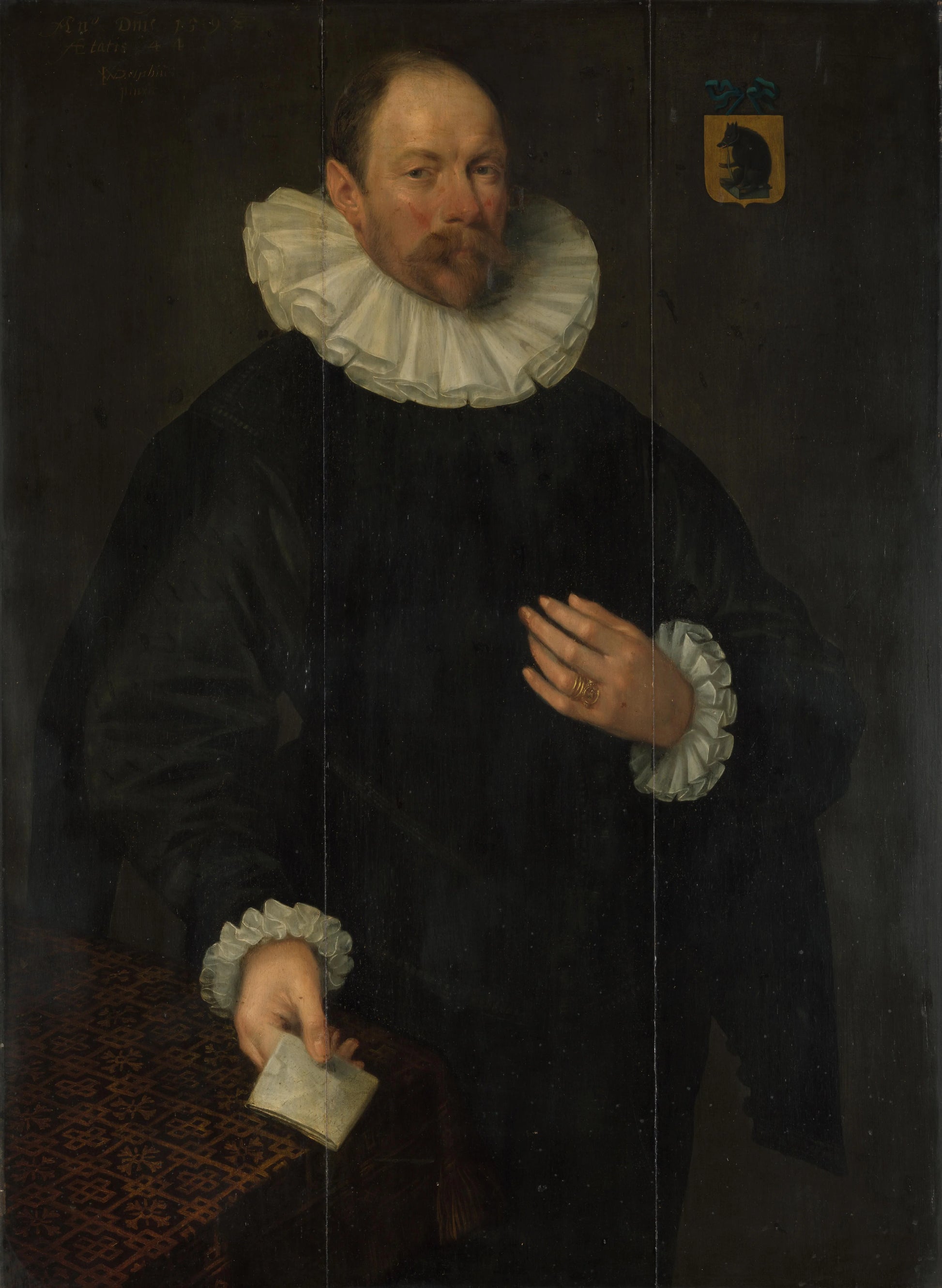 Portrait of Paulus Cornelisz van Beresteyn (1548-1625), Burgomaster of Delft – Jacob Willemsz. Delff (I) Vintage Portrait Art Print | Wall Art Poster