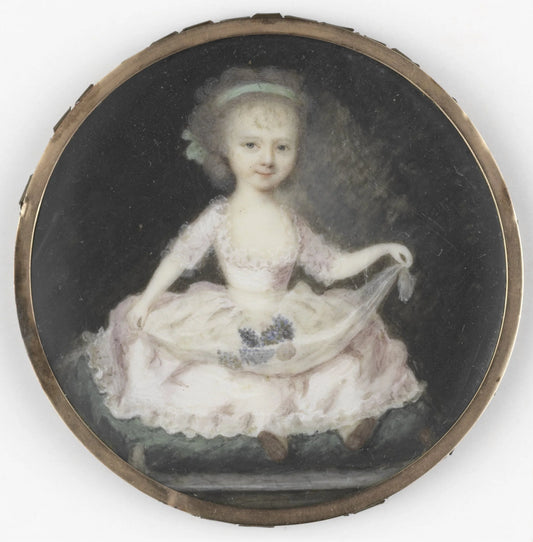Portret van een kind, gehouden voor Frederica Louisa Wilhelmina (1770-1819), prinses van Oranje-Nassau. Dochter van prins Willem V – Anthonie Joseph Helant Vintage Portrait Art Print | Wall Art Poster
