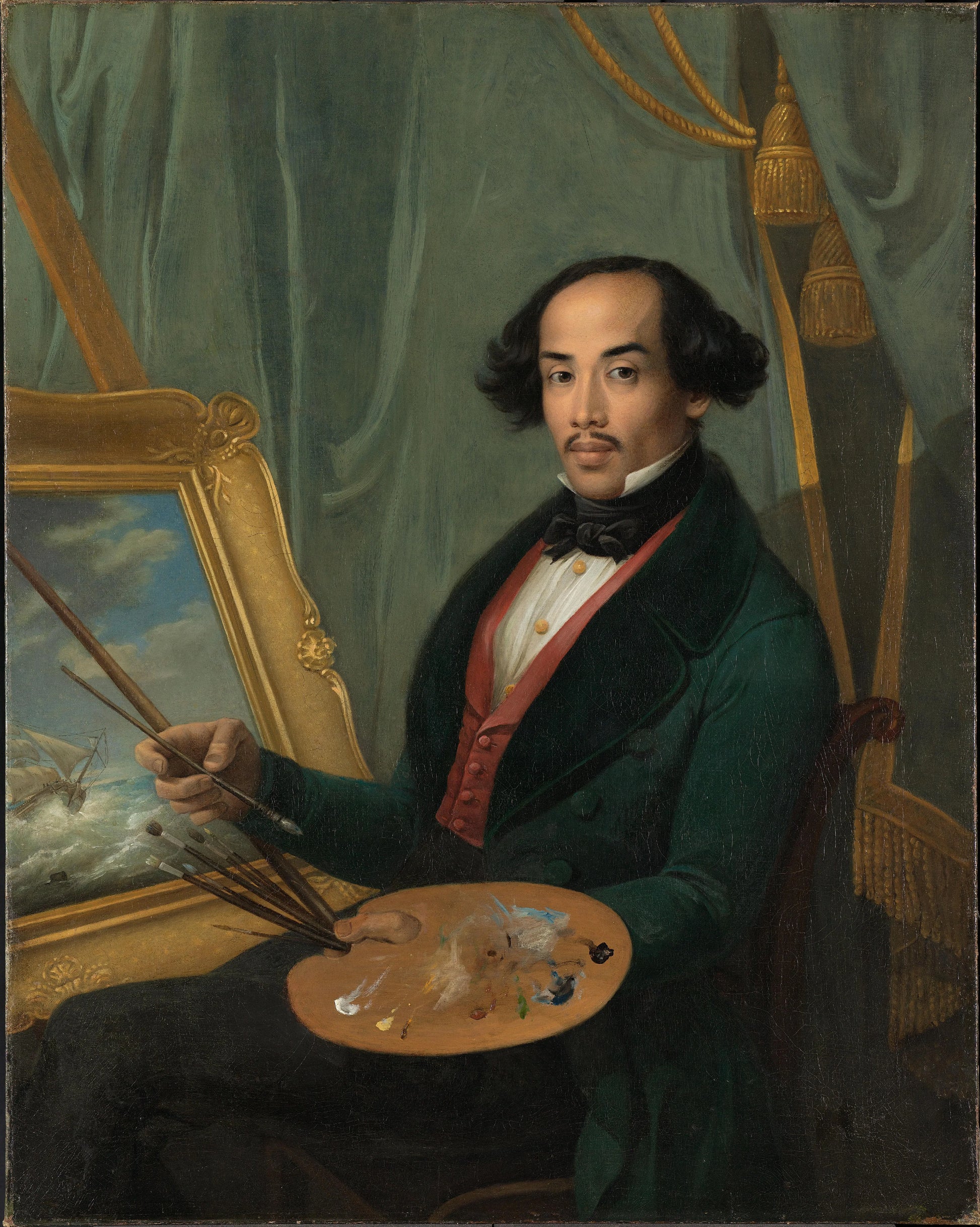 Portrait of Raden Syarif Bustaman Saleh – attributed to Friedrich Carl Albert Schreuel Vintage Self-Portrait Art Print | Wall Art Poster