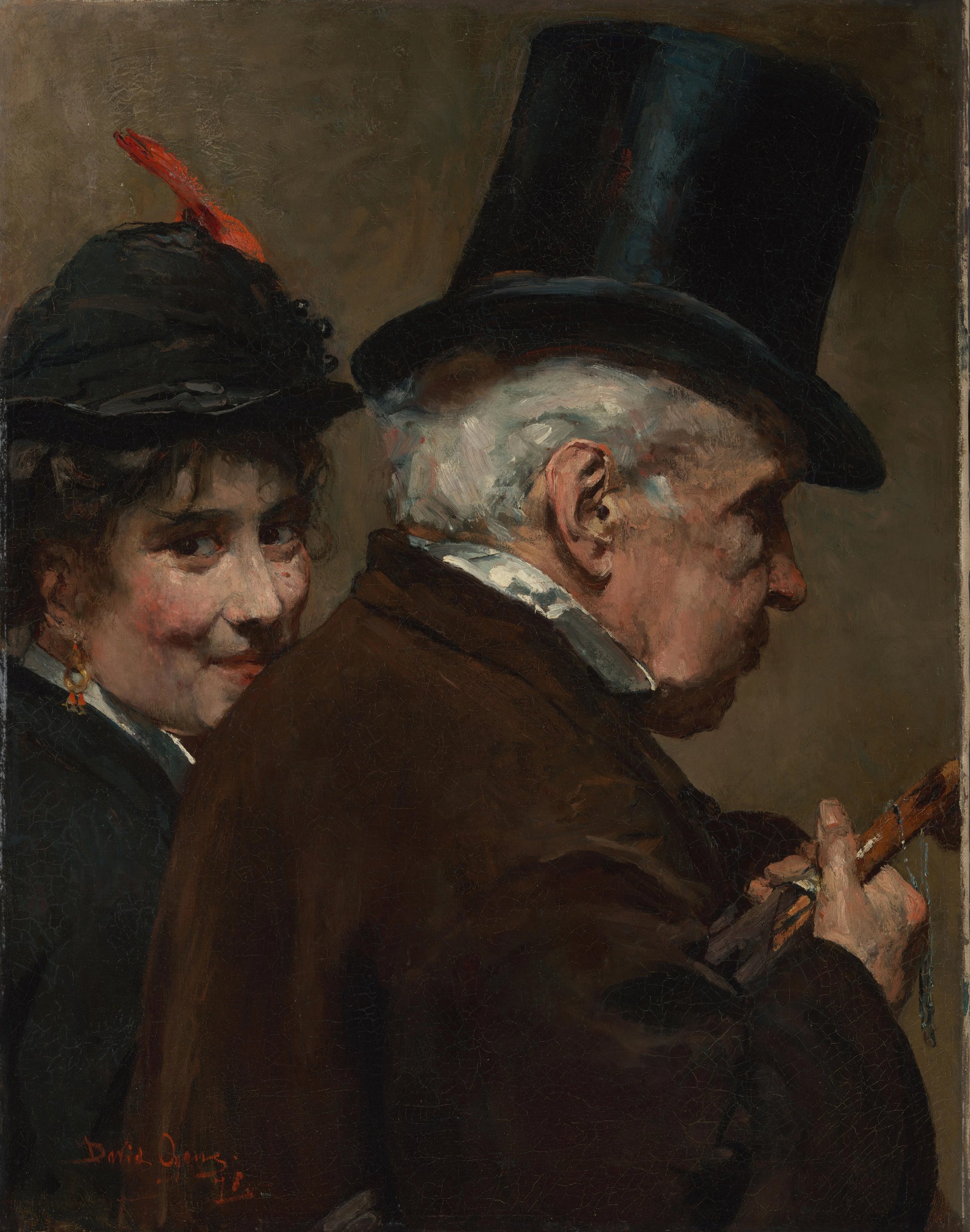 Père et fille – David Oyens (eigenhandig gesigneerd) Vintage Art Print | Wall Art Poster