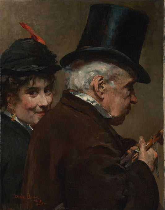 Père et fille – David Oyens (eigenhandig gesigneerd) Vintage Art Print | Wall Art Poster
