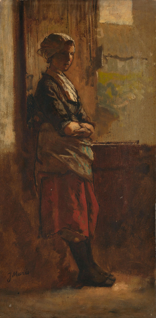 Meisje bij het venster – Jacob Maris (mentioned on object) Vintage Art Print | Wall Art Poster