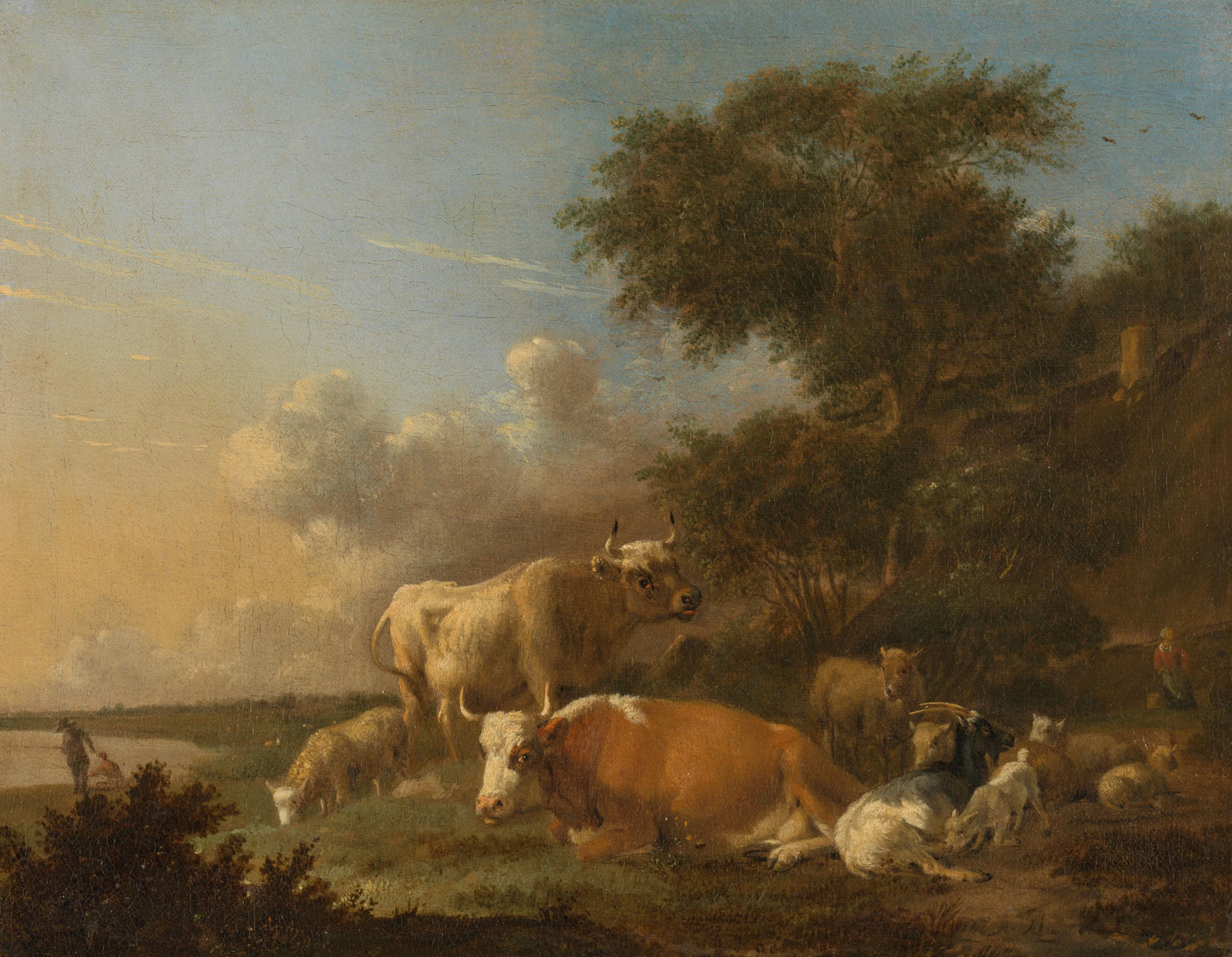 Landscape with Cattle – Albert Jansz Klomp (mentioned on object) Vintage Landscape Art Print | Wall Art Poster