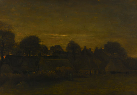 Farming Village at Twilight – Vincent van Gogh Vintage Art Print | Wall Art Poster