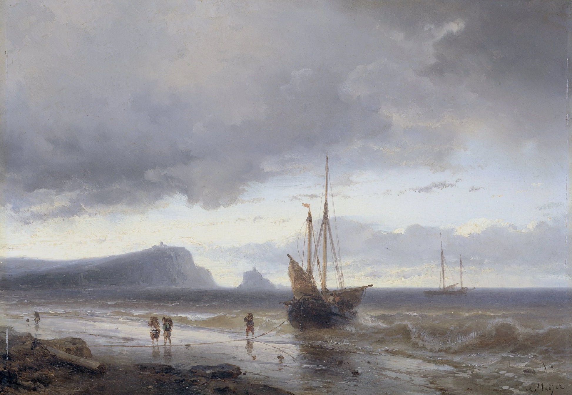 Along the Coast – Louis Meijer Vintage Marine Scene Art Print | Wall Art Poster