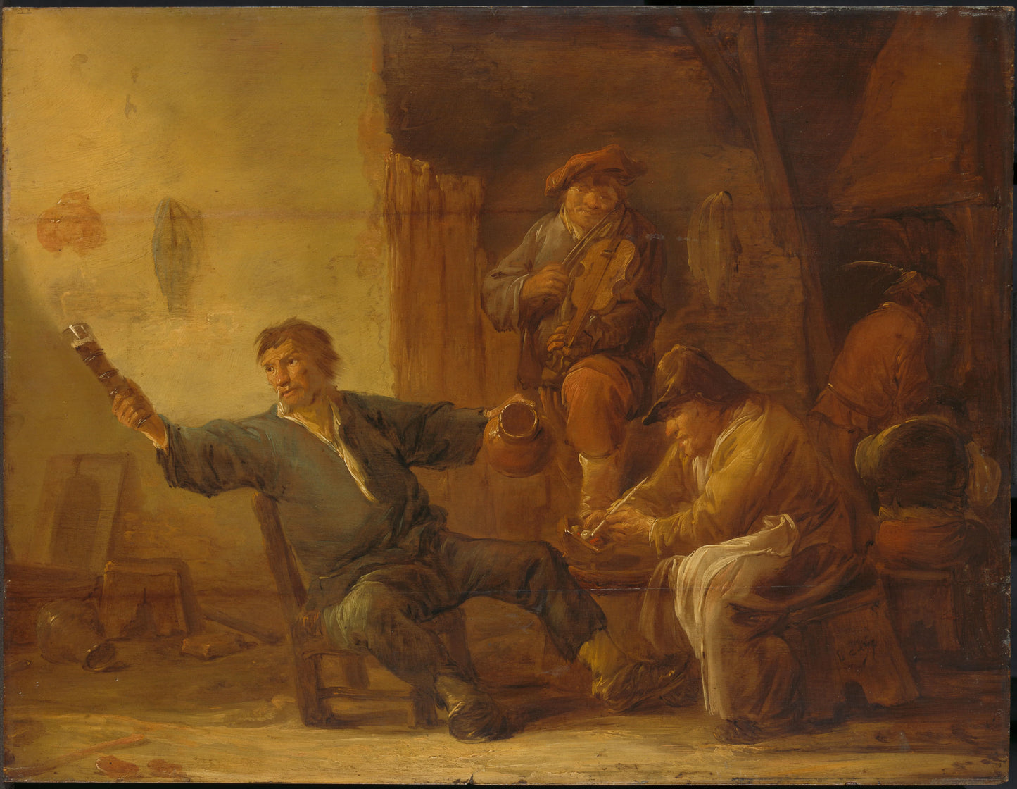 Interior of a Peasant Hut – Benjamin Gerritsz. Cuyp (vermeld op object) Vintage Art Print | Wall Art Poster