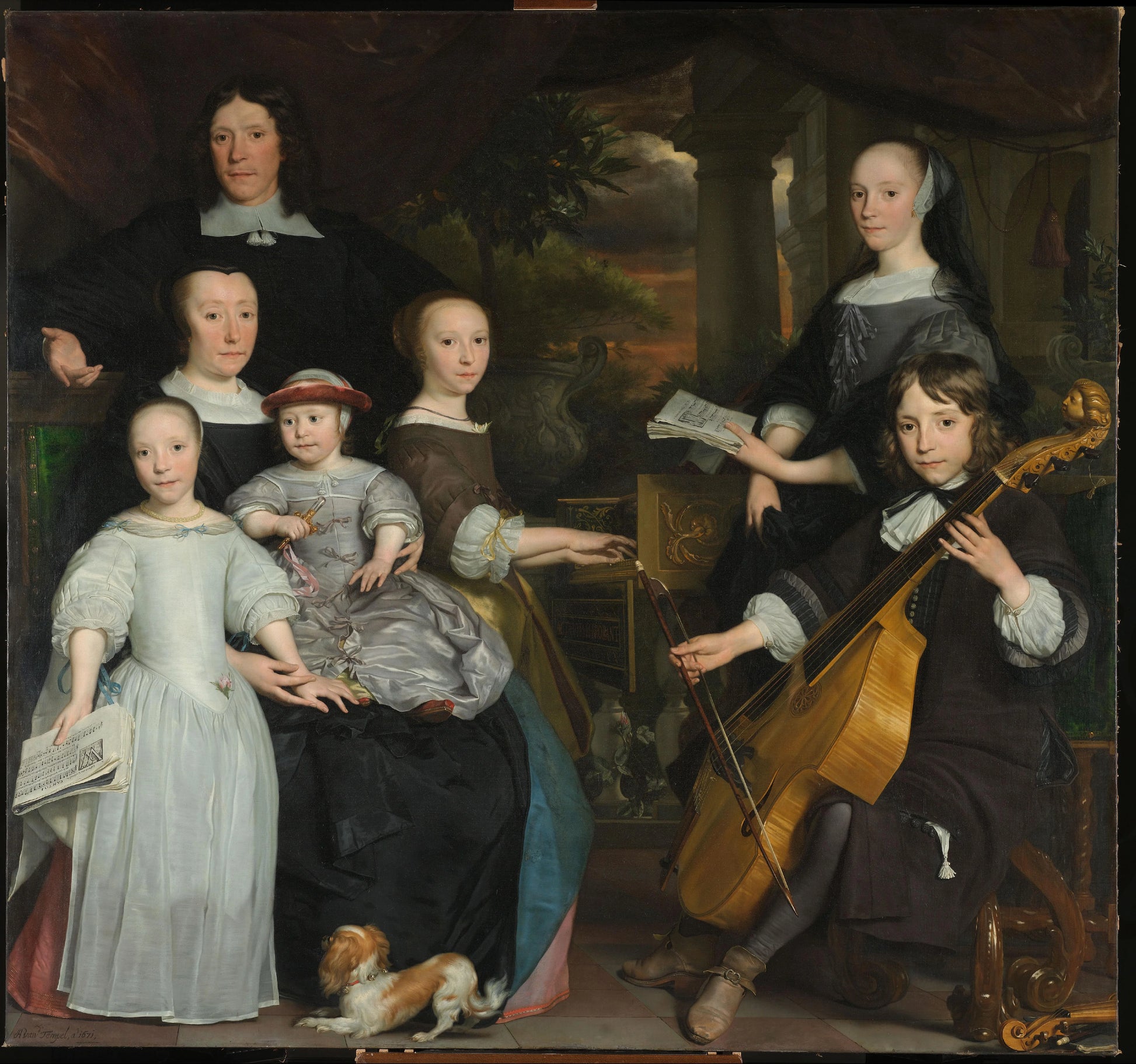 David Leeuw and Cornelia Hooft with their Children – Abraham van den Tempel Vintage Religious Scene Art Print | Wall Art Poster