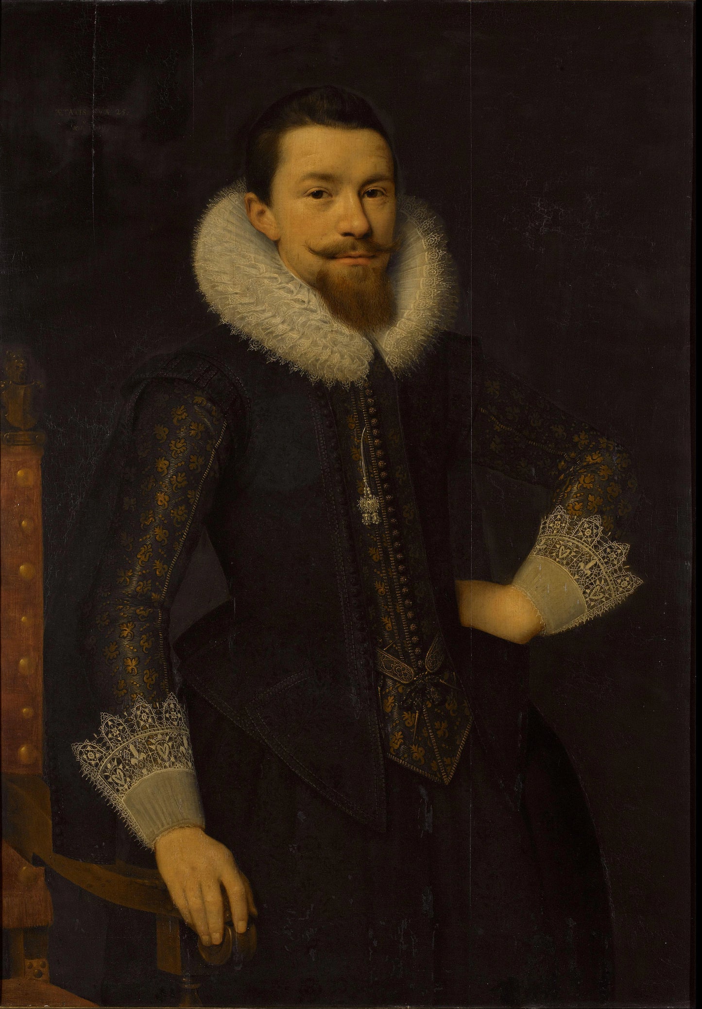 Portrait of Pieter Boudaen Courten (1594-1668) – toegeschreven aan Salomon Mesdach Vintage Portrait Art Print | Wall Art Poster